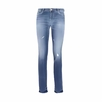 (Women) Emporio Armani Slim Fit Washed Blue Long Denim Jeans. 3G2J23-D4NZ-0941