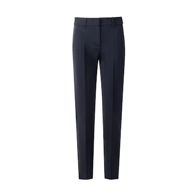 (Women) EMPORIO ARMANI Solid Color Mid-Rise Casual Pants Navy FW22. 0NP08T-02002-926