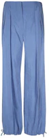 (Women) Emporio Armani Solid Color Pleated Casual Pants - Blue. D4NP26-D2019-900 (Women) Emporio Armani Solid Color Pleated Casual Pants - Blue. D4NP26-D2019-900