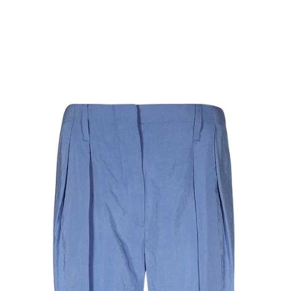 (Women) Emporio Armani  Solid Color Pleated Casual Pants - Blue. D4NP26-D2019-900 圖 5