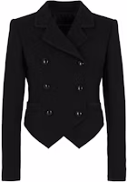 (Women) Emporio Armani Solid Double-Breasted Black Long Sleeve Blazer. H4NG29-E2202-1999 (Women) Emporio Armani Solid Double-Breasted Black Long Sleeve Blazer. H4NG29-E2202-1999