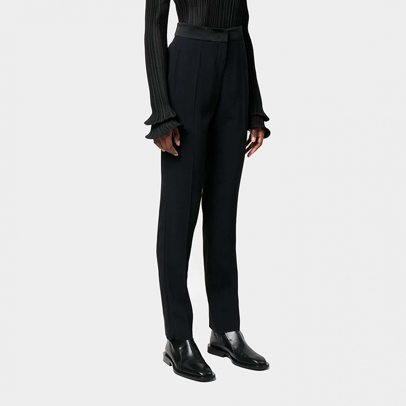 Purchase (W) Emporio Armani 实心褶皱休闲裤 黑色/藏青色 0NP08T-02003-999