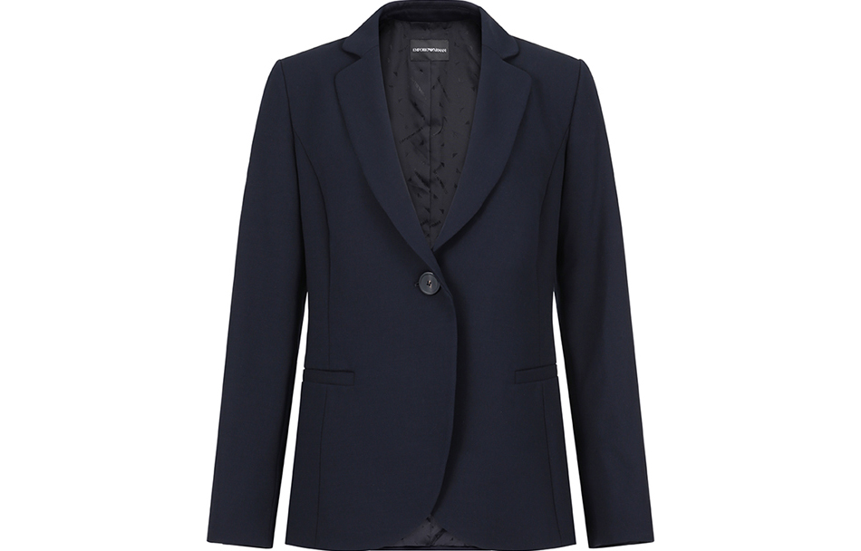(Women) EMPORIO ARMANI  Solid Single-Button Blazer SS23 - Dark Blue. 0NG3BT-02002-926
