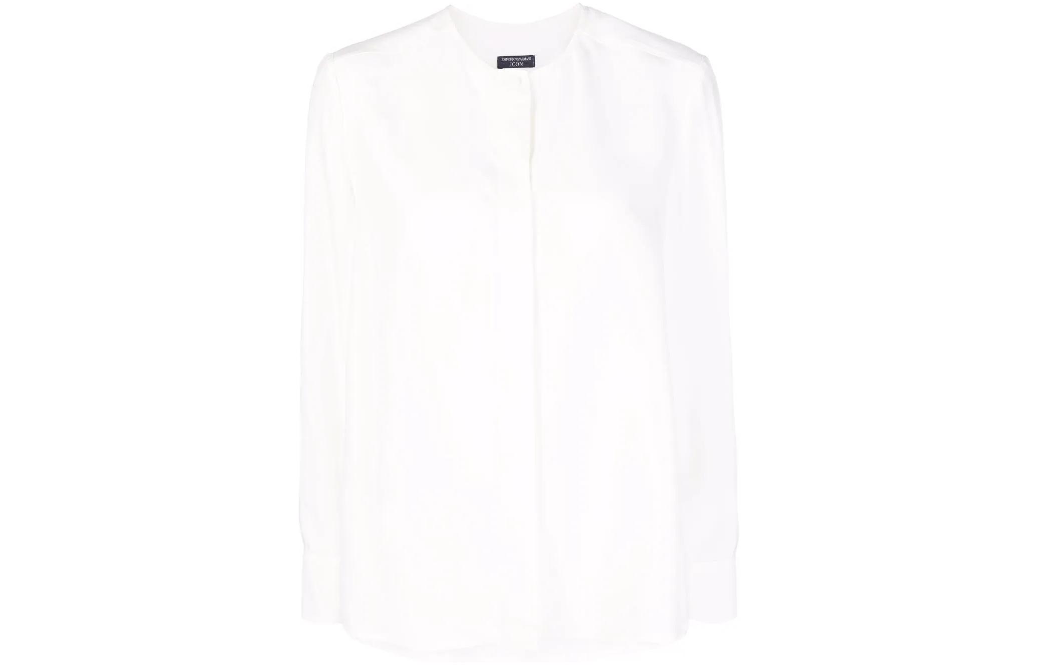 (Women) Emporio Armani  SS21 White Long Sleeve Solid Button-Down Shirt. INC31T-I2024-1011 圖 2