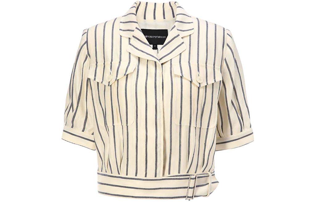(Women) EMPORIO ARMANI  Striped Casual Short-Sleeve Shirt. 3H2B91-2N4JZ-F303 圖 9