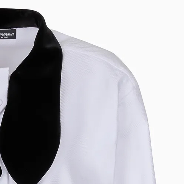 (Women) Emporio Armani  White Button-Up Long-Sleeve Shirt with Contrast Collar H4NC2U-TZB18-1F0BN 圖 5