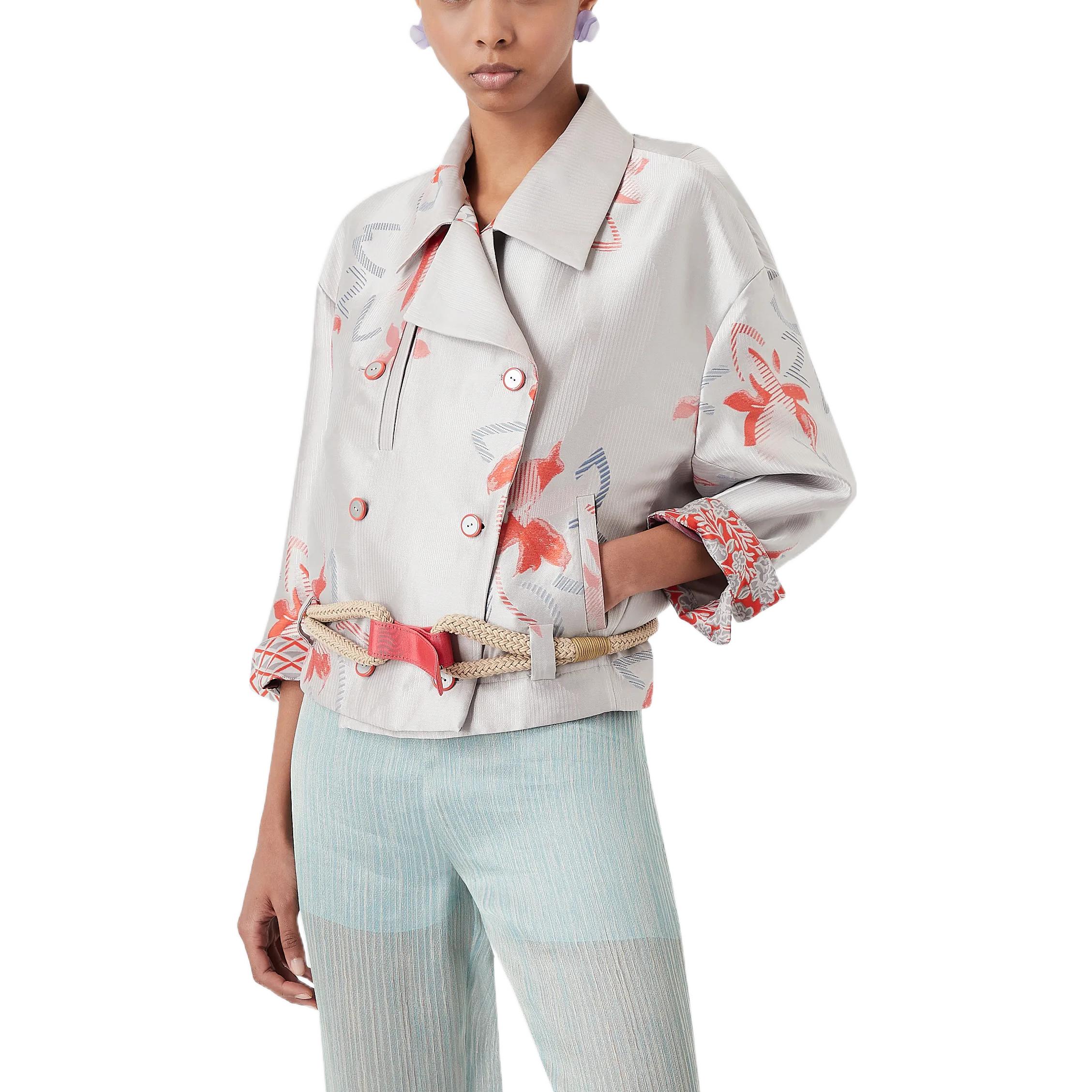 Shop (W) Chaqueta Emporio Armani Blanca con Estampado Floral FW22 INB11T-I2109-1016