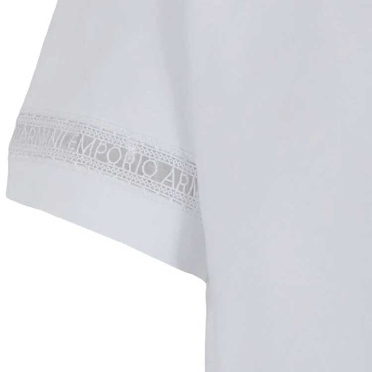 Purchase (Women) EMPORIO ARMANI  White Logo Embroidered Oversized T-Shirt SS24. 3D2T7J-2JIDZ-0100