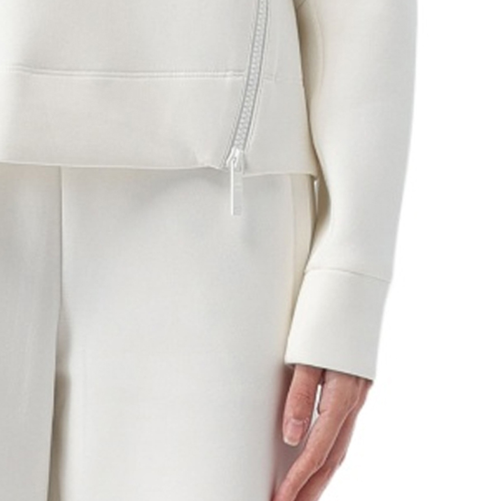 Cheap (Women) Emporio Armani  White Zipper Sweatshirt FW23 Casual Sportswear. 6R2M6D-1JHSZ-0101