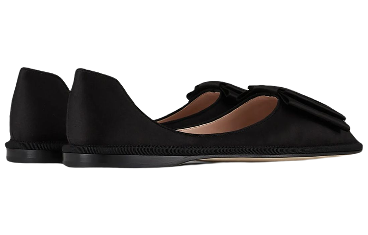 (W) Emporio Armani Ballet Flat 'Black Bow Satin' 圖 2