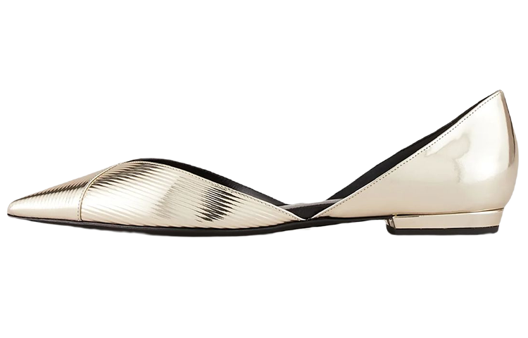 (W) Emporio Armani Ballet Flat 'Gold Stripe Metallic'