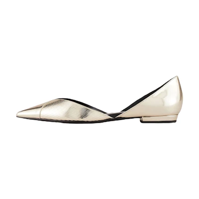 (W) Emporio Armani Ballet Flat 'Gold Stripe Metallic'