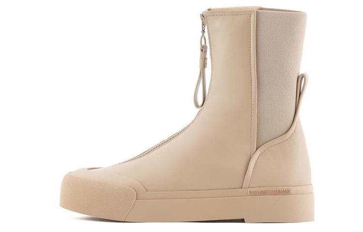 (Women) Emporio Armani Beige Zip-Up Comfortable Ankle Boots. X3N172XN896A645