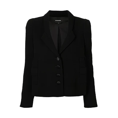 (Women) EMPORIO ARMANI Black Single-Breasted Blazer with Structured Shoulders 6K2G63-2NWBZ-0999