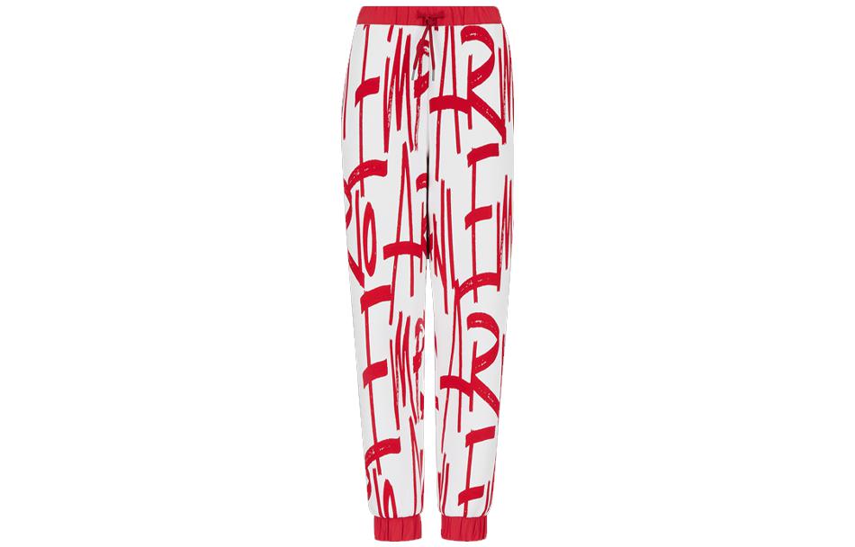Order (Women) Emporio Armani Capsule Logo  Red Knit Jogger Sweatpants Full Print. 6K2P6L1JHSZ-F159