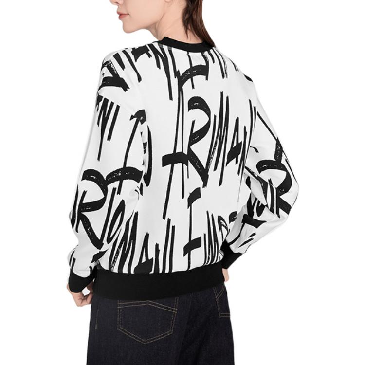 Shop (W) エンポリオ アルマーニ カプセル ロゴ オーバーサイズ クルーネック スウェットシャツ レディース ブラック 6K2M6R-1JHSZ-F160