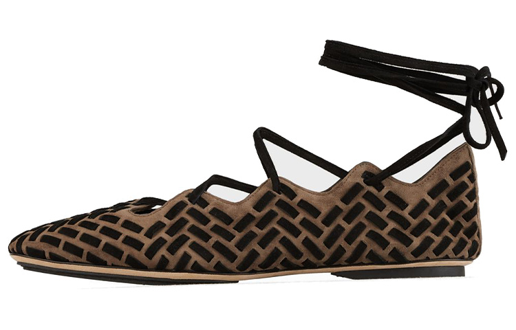 (W) Emporio Armani Classic Ballet Flat 'Black Brown'