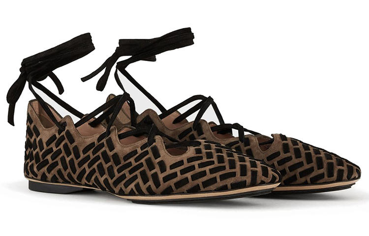 (W) Emporio Armani Classic Ballet Flat 'Black Brown' 圖 2