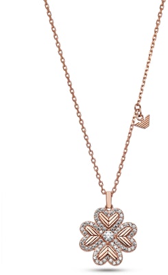 (Women) Emporio Armani Clover Pendant Necklace 925 Silver Rose Gold Jewelry. EG3609221 Buy (Women) Emporio Armani Clover Pendant Necklace 925 Silver Rose Gold Jewelry. EG3609221