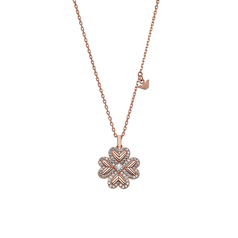 Order (Women) Emporio Armani Clover Pendant Necklace 925 Silver Rose Gold  Jewelry. EG3609221
