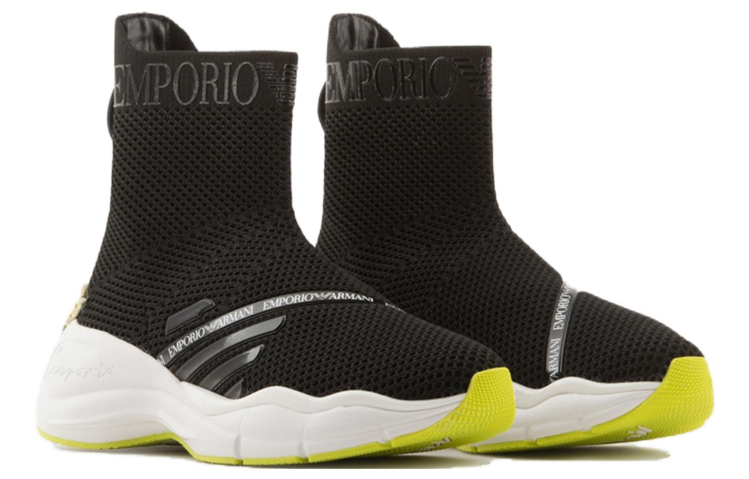 (W) Emporio Armani CNY Series 'Black Leather Mesh Knit Sock' 圖 2