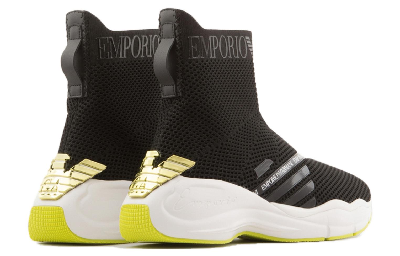 (W) Emporio Armani CNY Series 'Black Leather Mesh Knit Sock' 圖 4