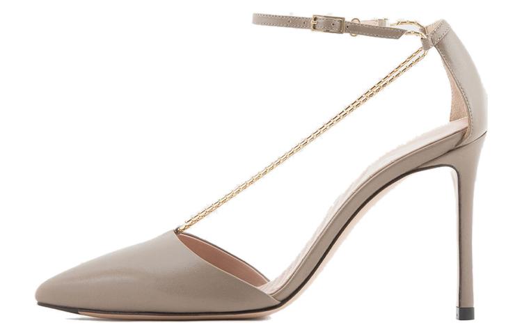 (Women) Emporio Armani d'Orsay 'Light Brown Buckle Pointed Stiletto' X1F183XF491100377