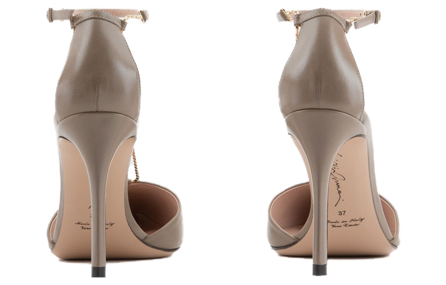 Shop (W) Emporio Armani Sepatu Hak Runcing Warna Coklat Muda dengan Gesper X1F183XF491100377