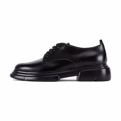 (W) Emporio Armani Derby Brogue 'Matte Black Leather'