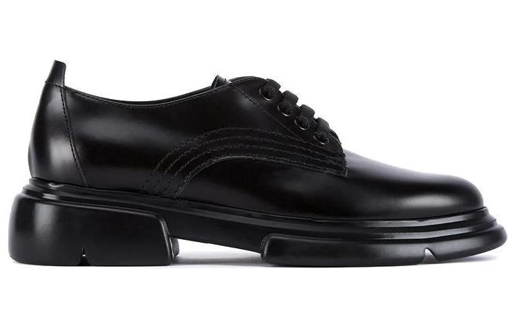 Order (W) (女性用) エンポリオ・アルマーニ ダービー・ブローグ 'マットブラックレザー' X3C164XF594100002 X3C164XF594100002