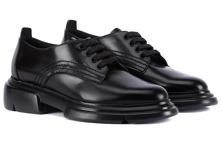 Shop (W) (女性用) エンポリオ・アルマーニ ダービー・ブローグ 'マットブラックレザー' X3C164XF594100002 X3C164XF594100002