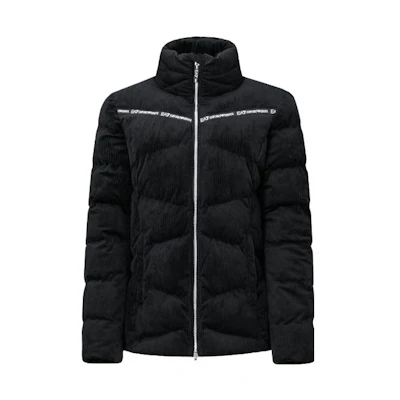 (Women) EMPORIO ARMANI EA7 Black High-Neck Logo Print Cotton Jacket. 6KTB09-TN4LZ-1200