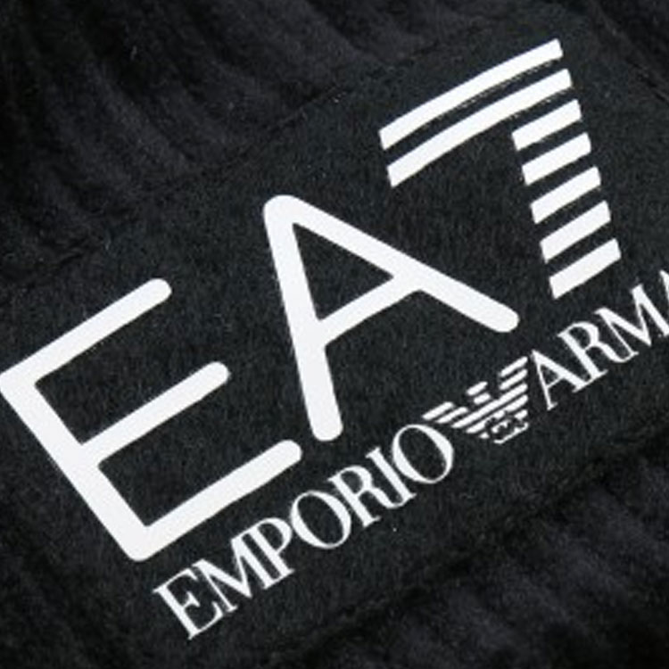 Sizing (W) EMPORIO ARMANI EA7 黑色高領棉質外套印花夾克. 6KTB09-TN4LZ-1200