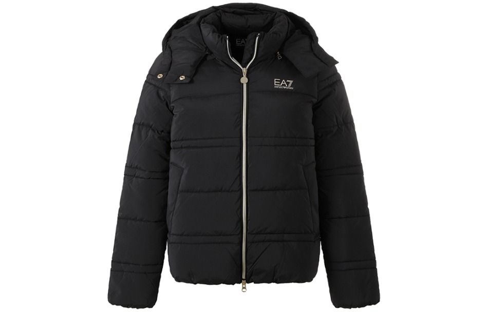 Order (W) EMPORIO ARMANI EA7 黑色印花連帽棉質外套 SS24. 6RTB09-TNDAZ-0200