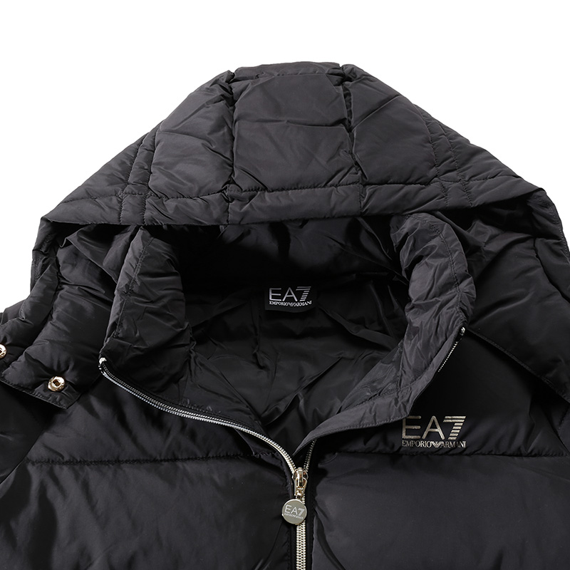 Purchase (W) EMPORIO ARMANI EA7 黑色印花連帽棉質外套 SS24. 6RTB09-TNDAZ-0200