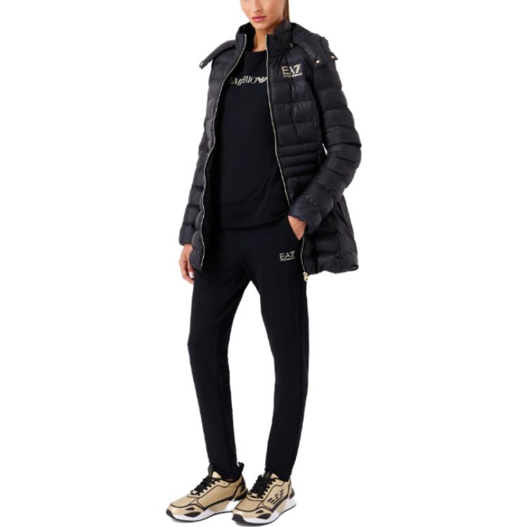Purchase (W) EMPORIO ARMANI EA7 黑色LOGO印花連帽棉外套 FW23. 6RTK01-TN88Z-0200