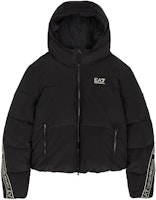 (Women) EMPORIO ARMANI EA7 Black Logo Trim Hoodie Jacket - Casual Athletic Wear. 6RTB25-TN8AZ-1200 (Women) EMPORIO ARMANI EA7 Black Logo Trim Hoodie Jacket - Casual Athletic Wear. 6RTB25-TN8AZ-1200