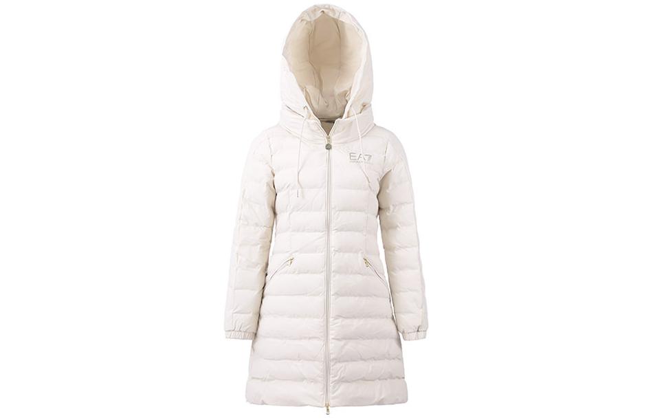 Order (W) エンポリオアルマーニ EA7 フード付きコットンコート ロゴプリント ベージュ アウター 6LTL01-TN5VZ-0720