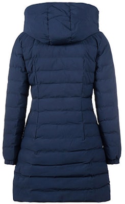 (W) 엠포리오 아르마니 EA7 네이비 로고 프린트 미드랭스 후드 자켓. 6LTL01-TN5VZ-0554 Lookbook (W) 엠포리오 아르마니 EA7 네이비 로고 프린트 미드랭스 후드 자켓. 6LTL01-TN5VZ-0554