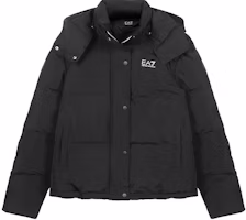 (Women) EMPORIO ARMANI EA7 Black Detachable Hooded Cotton Jacket 6HTB02-TN8AZ-1200 (Women) EMPORIO ARMANI EA7 Black Detachable Hooded Cotton Jacket 6HTB02-TN8AZ-1200