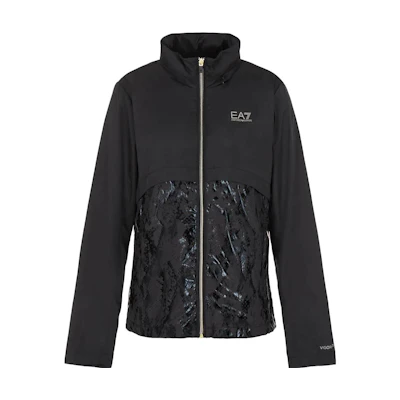 (Women) Emporio Armani EA7 Black Logo Print Long Sleeve Jacket 6RTB06-TNBCZ-12238