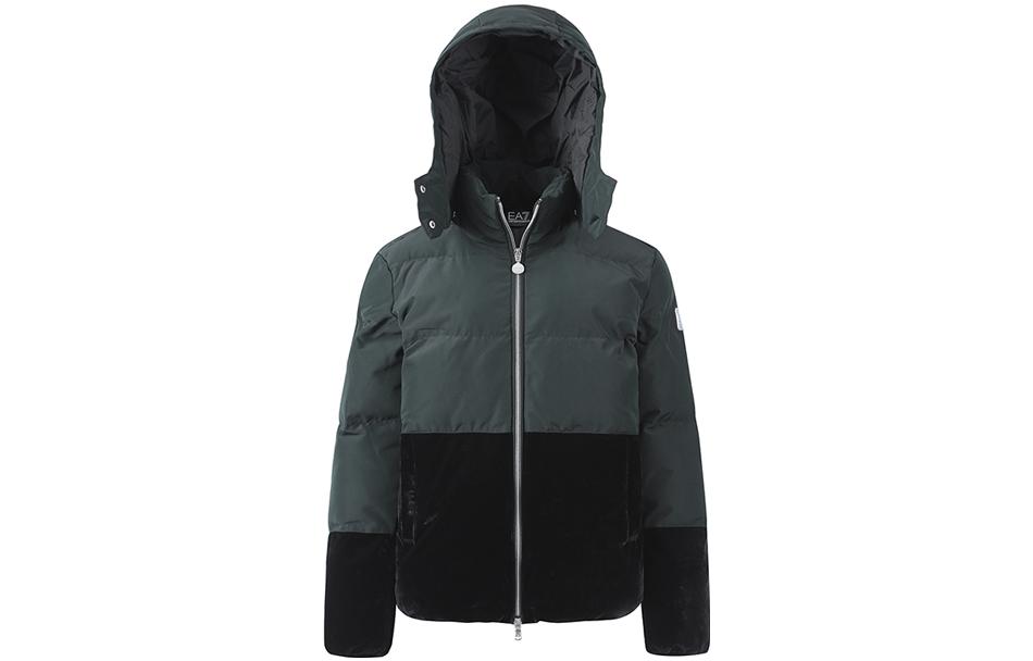 (Women) EMPORIO ARMANI EA7 FW22  Black Detachable Hood Casual Cotton Jacket 6LTB20-TN8AZ-1200