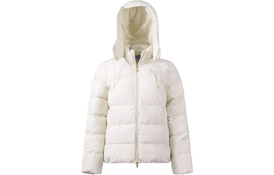 (Women) Emporio Armani EA7 FW22  Letter Print Hooded Cotton Jacket Moonlight Beige. 6LTB08-TN5VZ-0720 圖 2
