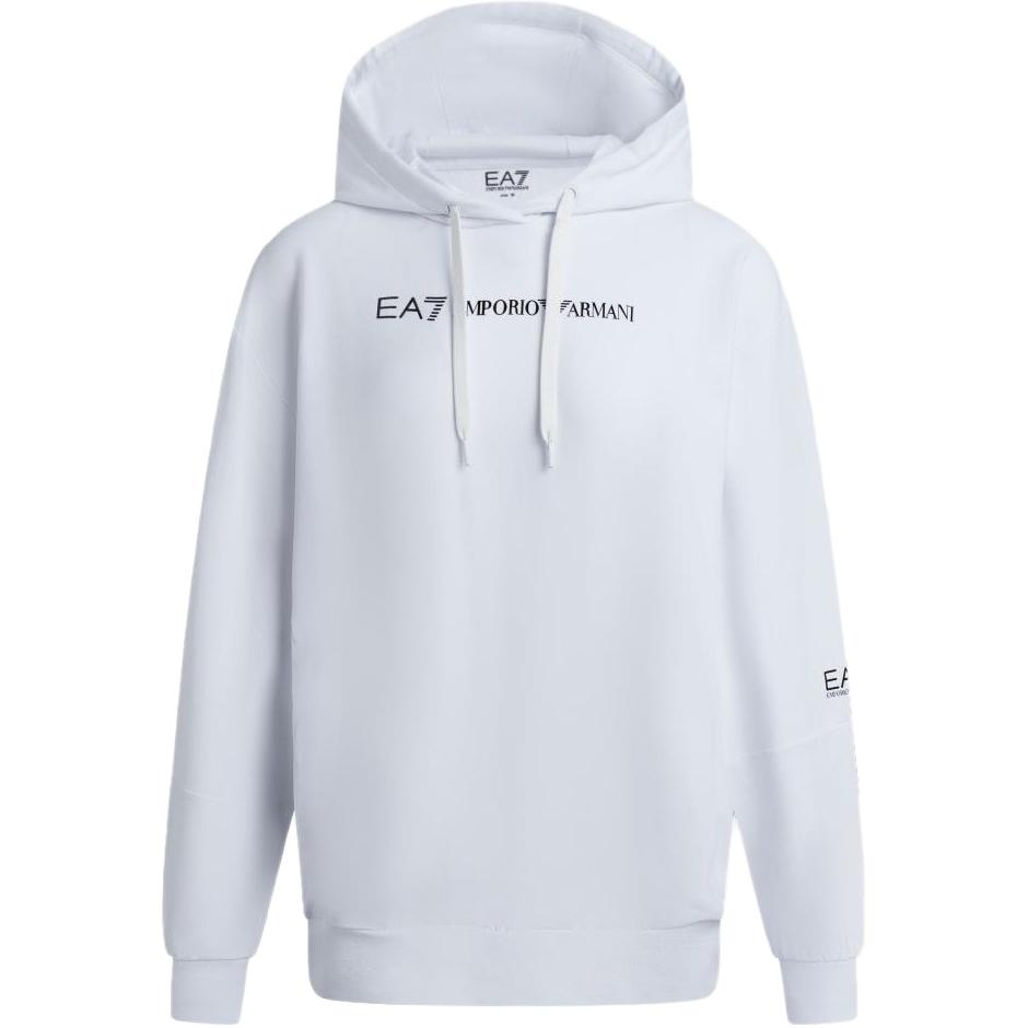 (Women) Emporio Armani EA7 FW23 Logo Print Hoodie White 6RTM07-TJCQZ-0102