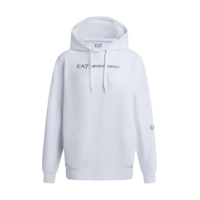 (Women) Emporio Armani EA7 FW23 Logo Print Hoodie White 6RTM07-TJCQZ-0102