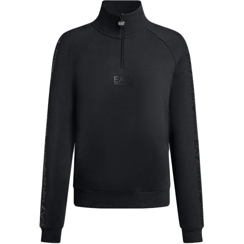 (Women) Emporio Armani EA7 FW23 Logo Print Turtleneck Sweatshirt Black 6RTM08-TJPLZ-0228