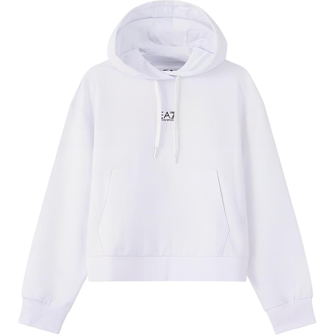 (Women) Emporio Armani EA7 White Hoodie with Solid Logo Print 6RTM05-TJCQZ-0102