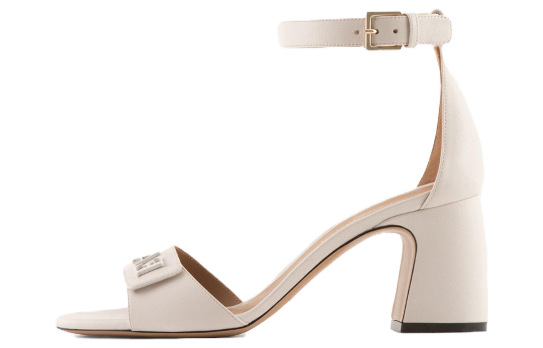 (Women) Emporio Armani EA Leather 'Milk White Buckle Block Heel' X3P817XF271100395