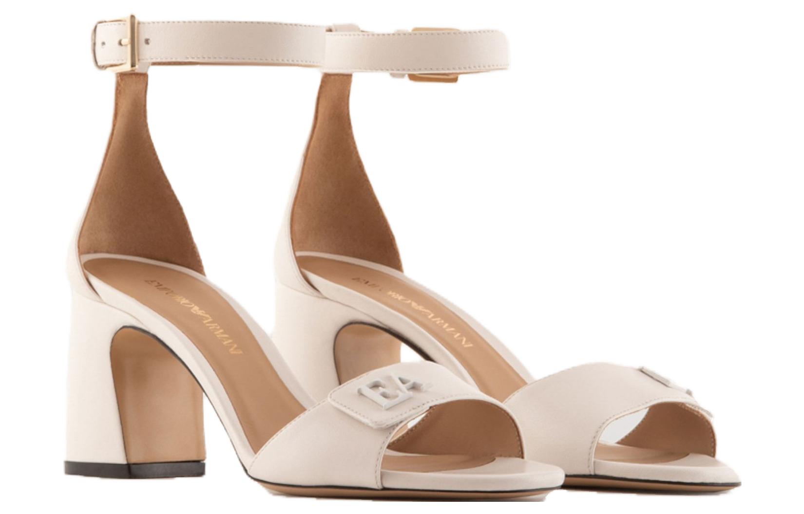 Order (Women) Emporio Armani EA Leather 'Milk White Buckle Block Heel' X3P817XF271100395