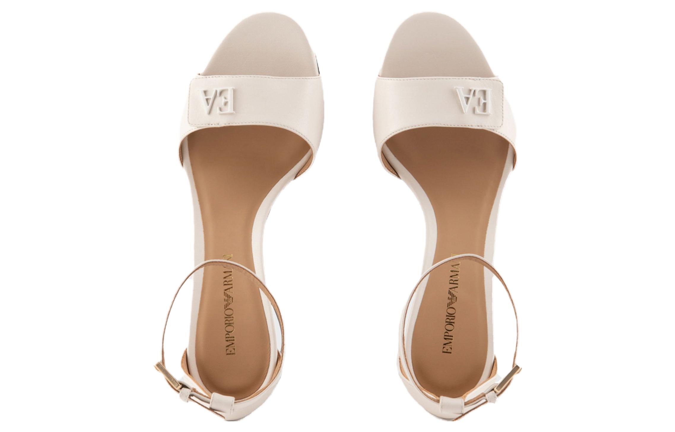 Lookbook (W) Emporio Armani EA Kulit 'Block Heel Buckle Warna Putih Susu' X3P817XF271100395